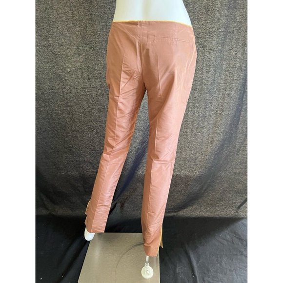 NWT Authentic Gucci Pants Dress Brown Gold Trim Seta Silk Straight Leg 40 US 4 S - Picture 9 of 12